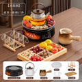 [17 pieces of tea making + roasted milk] tea cup * 6 + moon cage pot + roasted milk can + roasted net + cup holder + storage tray