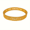 Middle eastern filigree openwork gold bangle, 66mm inner diameter, vintage court style carved bracelet, women's jewelry wholesale