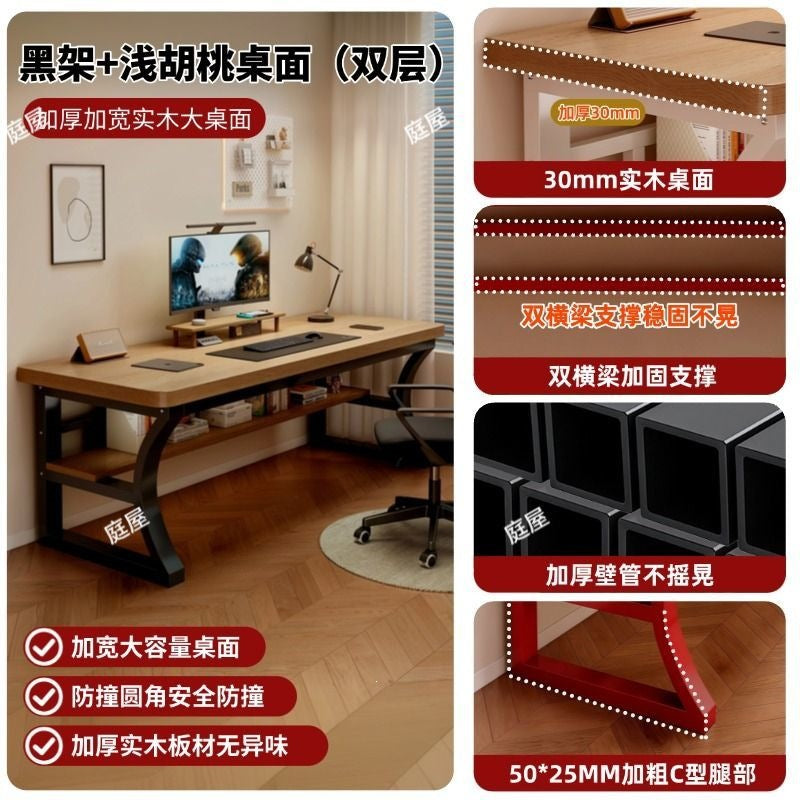 Garden house solid wood computer desk desktop office desk student writing desk for home bedroom e-sports desk workbench table