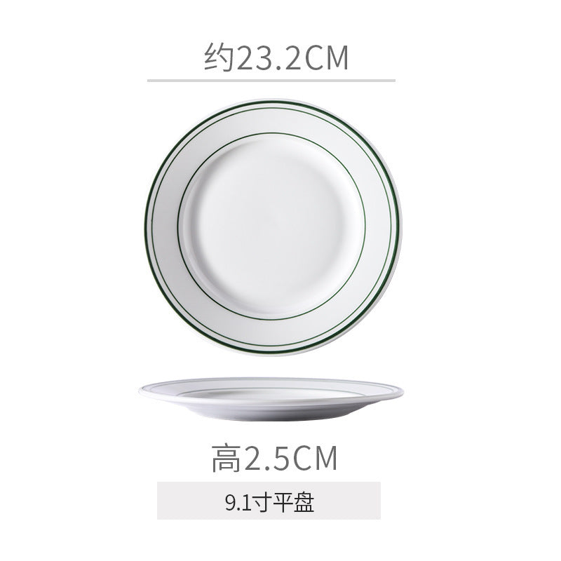 Minimalist pure white ceramic bowl, plate, and dish set - premium dinnerware for restaurants, hotels, and home use - ideal for desserts, steaks, and entrees
