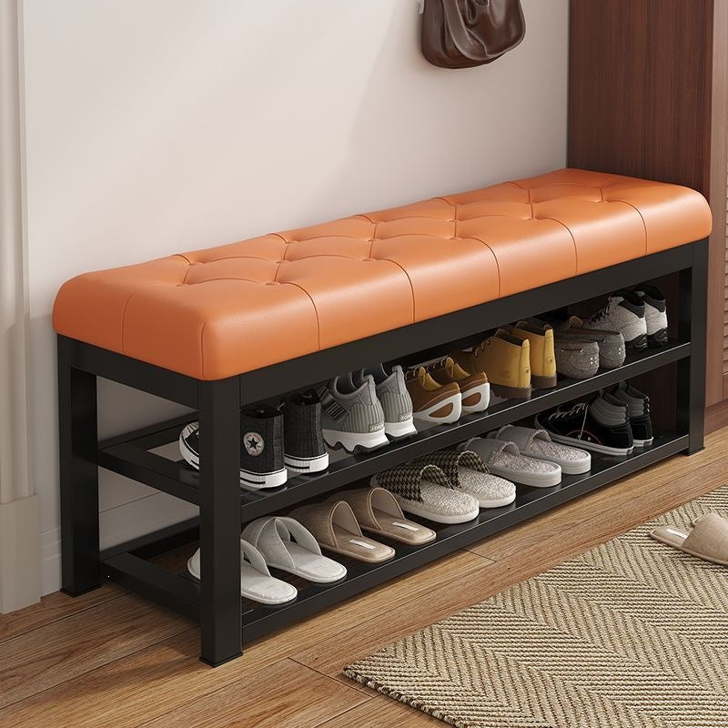 For home shoe changing stool, door can be used as a seat, entrance shoe rack, entrance shoe changing stool, soft cushion, accessorize iron shoe cabinet