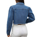 Ebay fashion cross-border women's autumnew arrival  washed casual raw edge short denim outweartops trendy