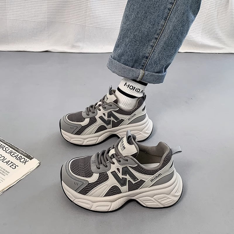 Vintage dad sneakers for women - new spring 2026 collection: premium chunky sole, versatile, slimming, lightweight, casual athletic shoes