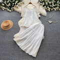 Heavy embroiderflower vest skirt elegancesuit women's summerslimming looklooseeleganttwo-piece setwork clothing style