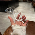 Iphone17/16promax mobile phone case pc hard case magnetic transparent with lens film suitable for apple 14/13 set