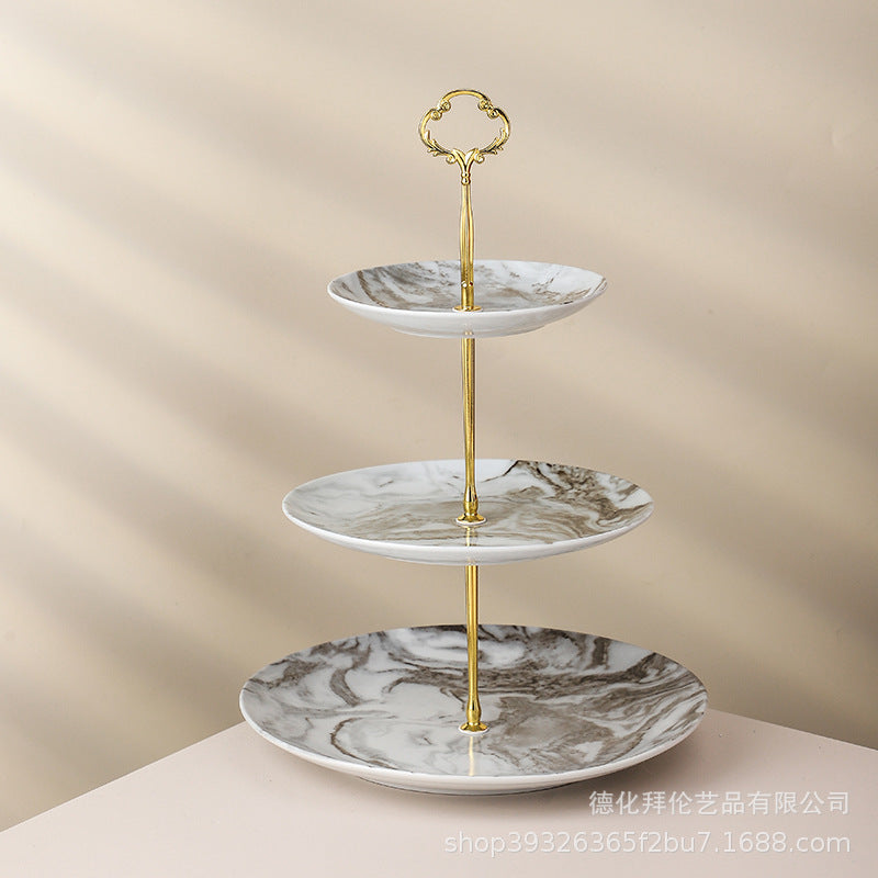 Ceramic marble pattern dinner plate - nordic theme restaurant western dinner plate - unique ceramic tableware - factory direct
