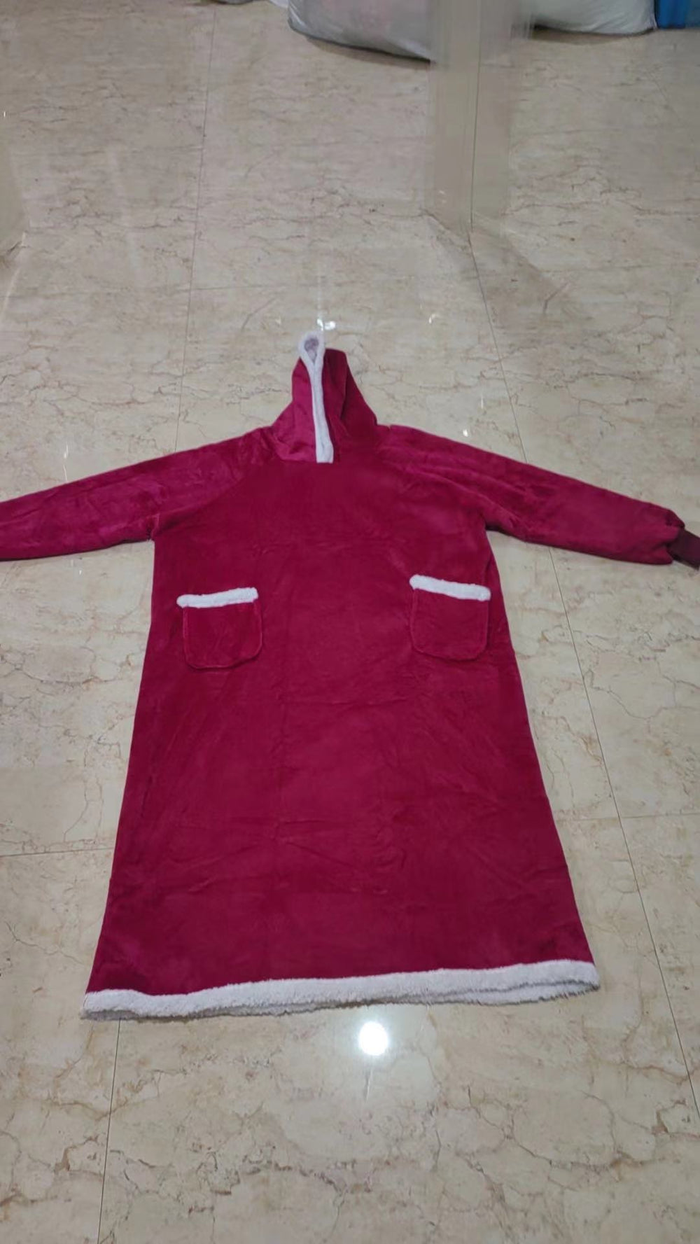 long lazy blanket heattech cold-proof clothing hooded tv blanket flannel cashmere