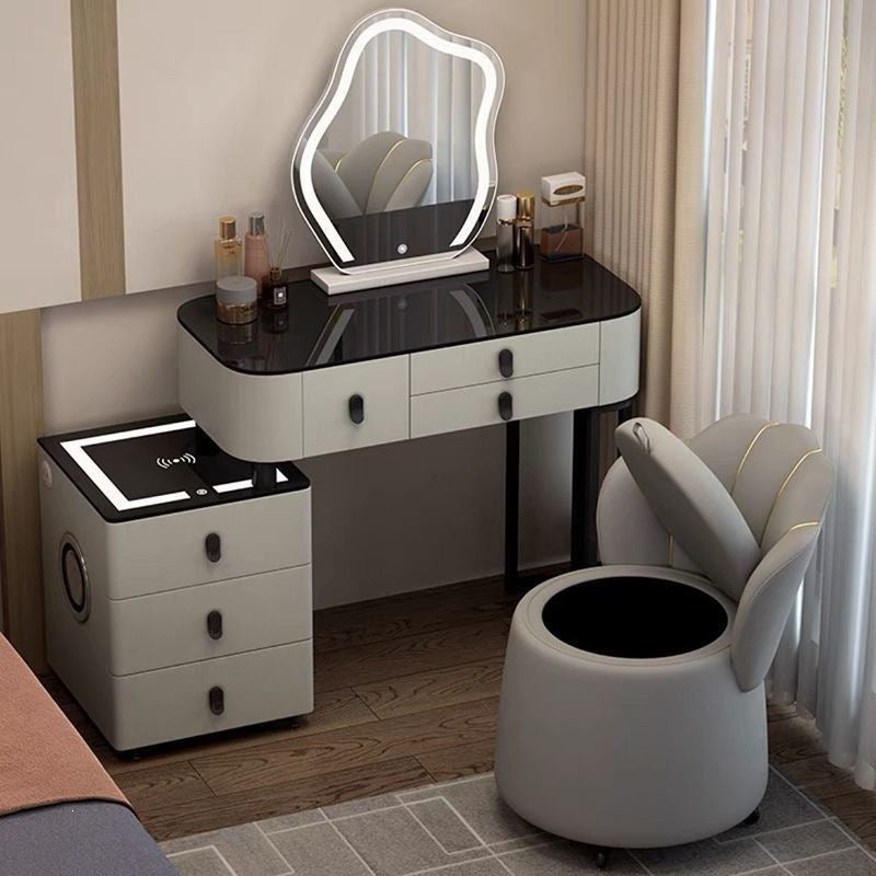 Vanity table bedroom solid wood smart home vanity table multi-functional makeup table accessible luxurycasualplaid vanity table