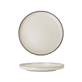 Stylish brown edge ceramic tableware western food steak rimmed round plate restaurant hotel for home high-looking ceramic plate