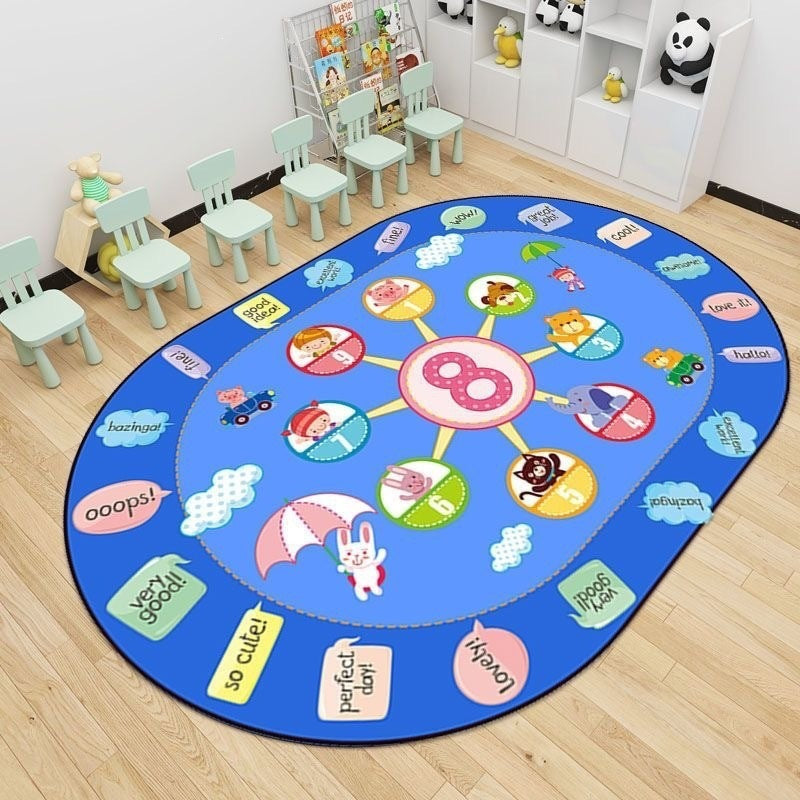 Baby crawling mat, cooling pad, classroom reading area, educational play mat, nursery kids alphabet crystal velvet rug