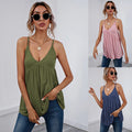 in stock fashionsexy vest style t-shirt v-neck sleeveless backless suspender easiest for matchtops for women