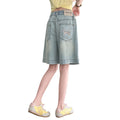 Girls' denim shorts summer outfit  new summer children's capri pants outerwear girls' big kids' pants summer lightweight style