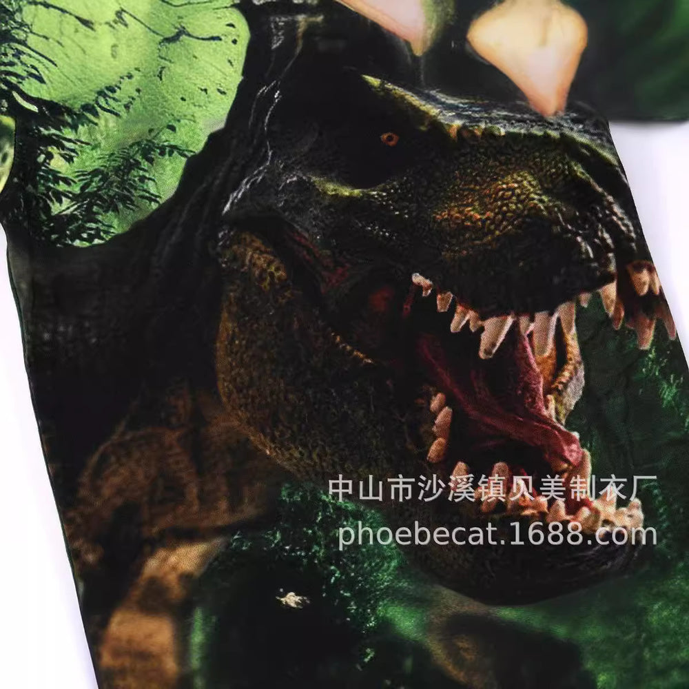 3d digital printing forest secret realm ferocious beast home wear short-sleeved shorts 2-piece set