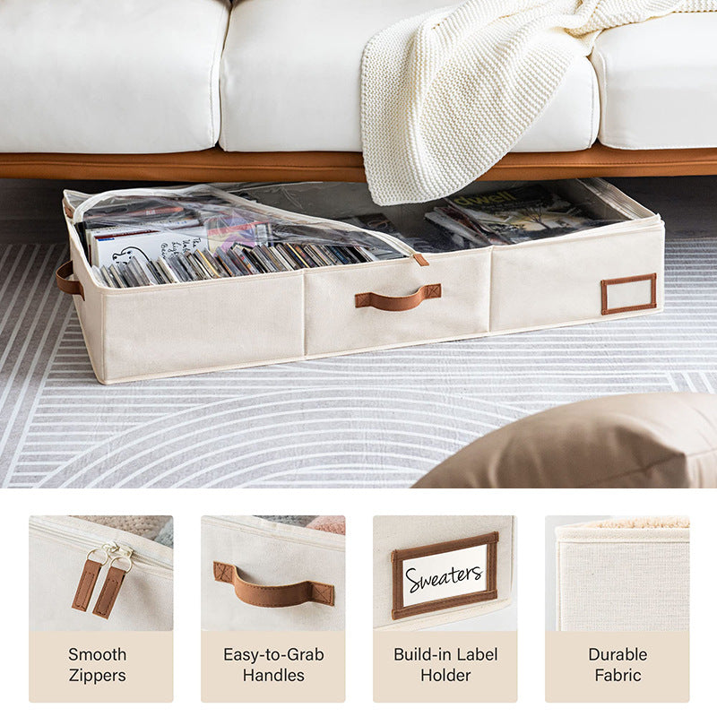 Bedside storage box Flat and short finishing box Foldable clothes quilt drawer dormitory storage toy storage