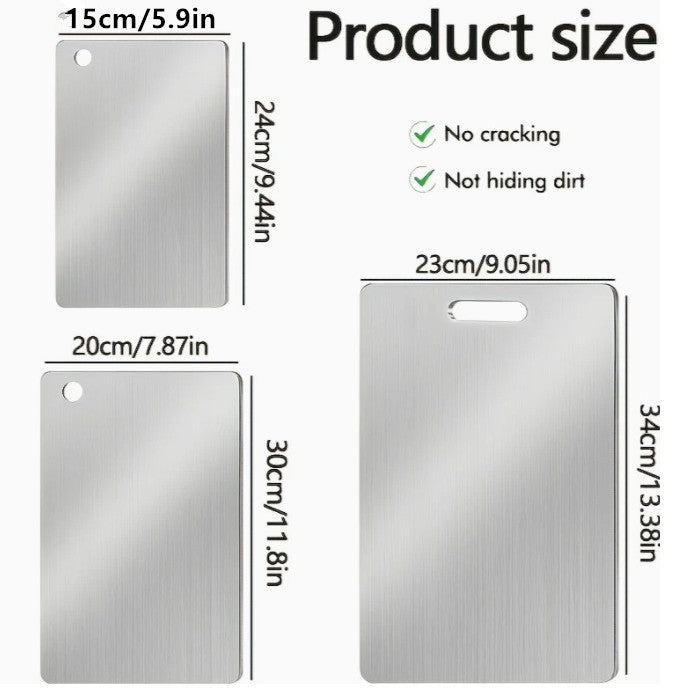 Stainless steel chopping board, anti-mildew, anti-odor, for home kitchen, thickened rolling, double-sided chopping board, antibacterial chopping board, environmental-friendly