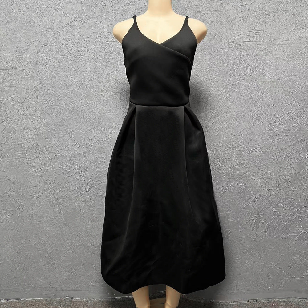 supply space layer v neck suspender waist fashiondress african european women's clothing special price clearance