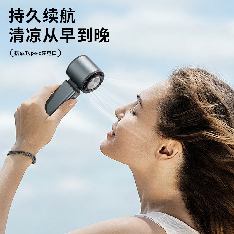 new arrival semiconductor ice compress fan, 100-speed stepless speed adjustment turbine handheld outdoor cooling fan wholesale