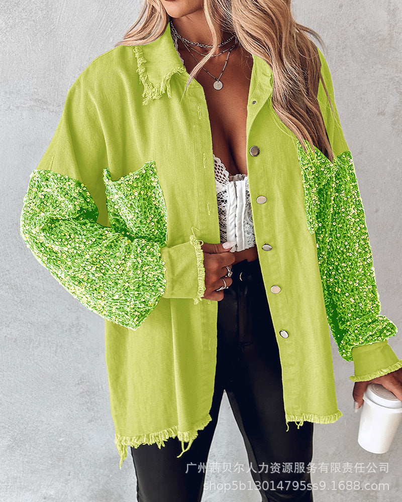 European and American bead splicing temperament cardigan jacket-P1WMHL1018 series