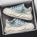 Niche men's shoes winter breathable easiest for matchthick sole bread shoes men non-slip hidden heelcasual dad sports trendy shoes
