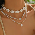 Pearl necklace wholesale: european & american cross-border jewelry sets for women - beach vacation style, seashell necklaces, light luxury niche accessories