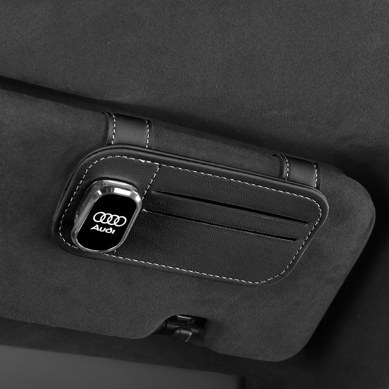 Car glasses clip multi-function car sunglasses holder leather car card holder sun visor car sunglasses car holder