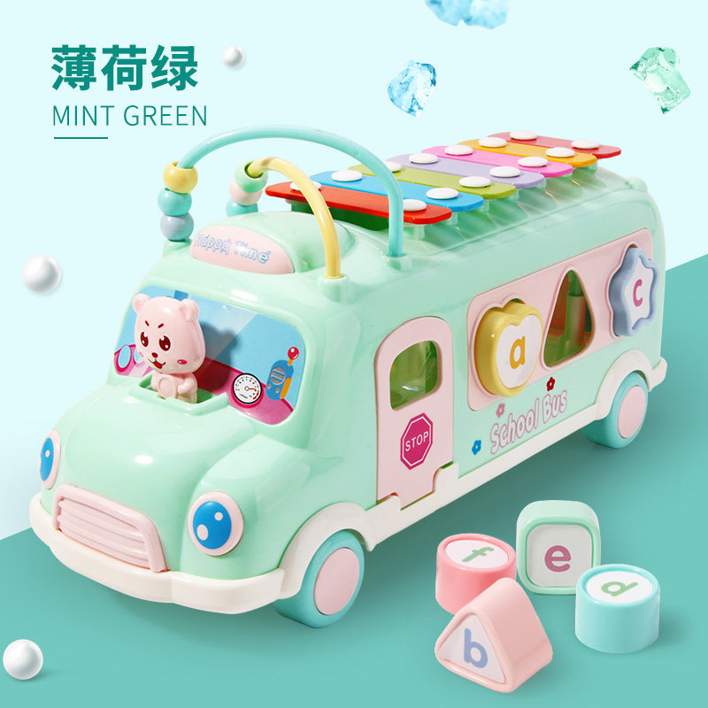 Kids multi-function six-in-one piano whack-a-mole baby toy kids early education month baby pull radish game