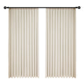 Free-form, fully blackout chenille double-sided curtains in matching colors for bedroom and living room, hook-style, french-inspired, light luxury, cream aesthetic