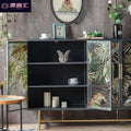 American enamel painted glass door storage cabinet shoe cabinet for home restaurantaccessible luxury entrance cabinet iron storage sideboard