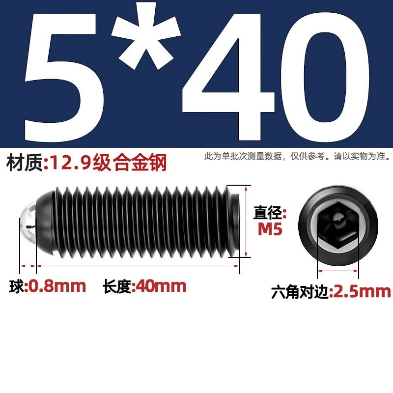 304 stainless steel/12.9 grade wave ball screw steel ball fastening spring ball head spring plunger ball glass positioning ball