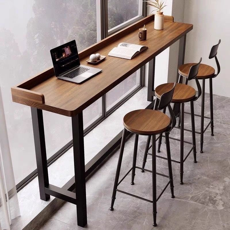 Solid wood bar table for home balcony casual small bar table high-leg table solid wood bar cabinetaccessible luxuryclassy long table