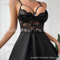 new arrival sexy intimates heart diamond buckle lacepatchwork low-cut suspender skirt backless sexy nightgown