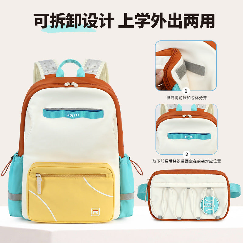 Rui brand spine protection reduces the burden of student schoolbags in large capacity, college students schoolbags go out to study, schoolbags, backpacks
