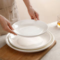Wholesale large plate deep plate for home ceramic pure white round plate hotel large plate chicken chopped pepper fish head fruit plate vegetable plate fish plate