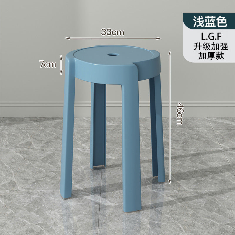 Popular plastic stool for home stackable thickened high stool windmill round plastic stool casual restaurant spare dining table and chairs