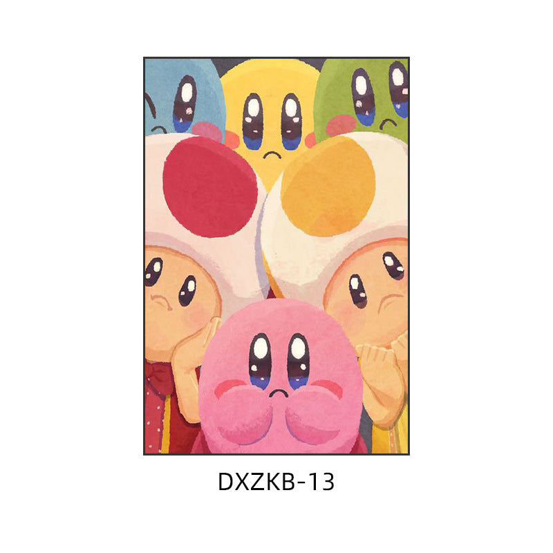 Star Kirby decorative painting pink girl bedroom children's room hanging painting cartoon animation cute princess bedside mural