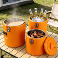 Stainless steel thermal insulation bucket, commercial stall special bucket, milk tea thermal insulation bucket, portable rice bucket, cold and hot braised soup bucket