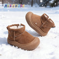 Winter kids' snow boots, ankle boots, fuzzy baby boots, korean style closed-toe cotton boots for boys and girls, ages 1-7