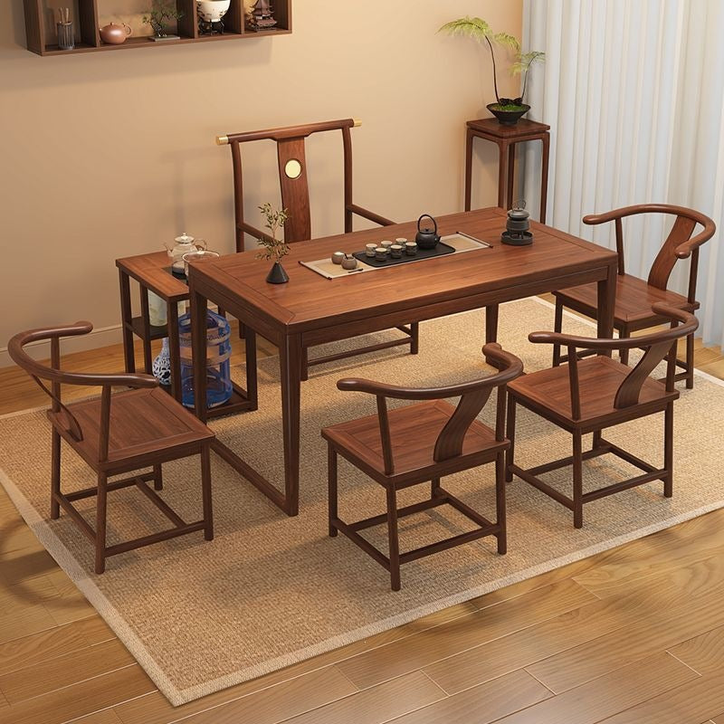 For homesmall apartment balcony solid wood tea table dry tea table all-in-one a complete set of casual modern tea table and chair combination