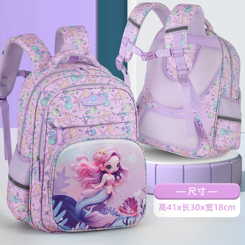 New arrival cartoon 3d elastic fabric large capacity primary school student schoolbag stereo burden reduction spine protection lightweight backpack