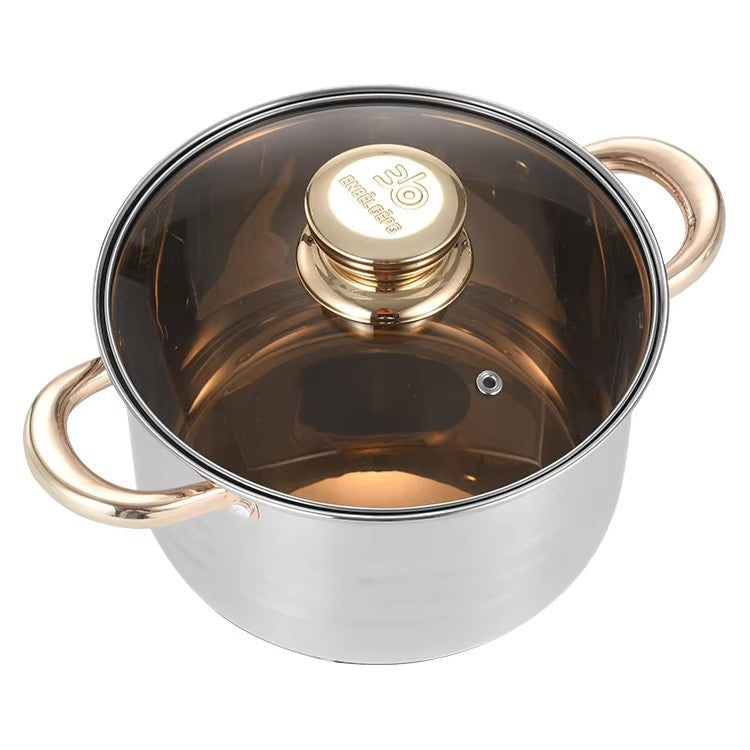 Custom stainless steel cookware set - non-magnetic, reinforced base, thickened saucepan & stockpot, 12-piece cookware set, ideal for export gifts