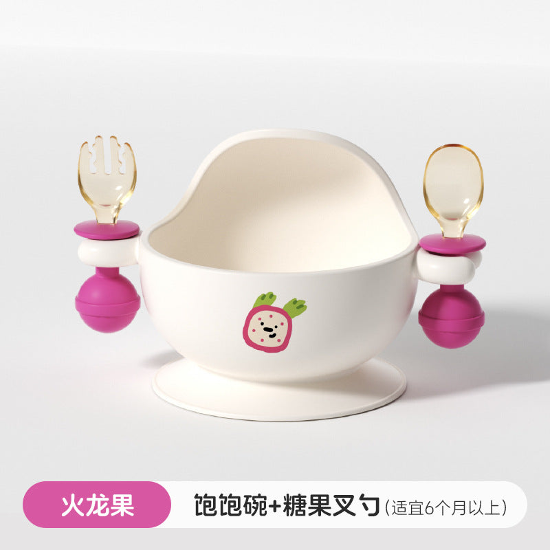 Baby elephant snack bowl - portable, spill-proof kids' meal set for on-the-go: includes fruit cup and suction silicone plate