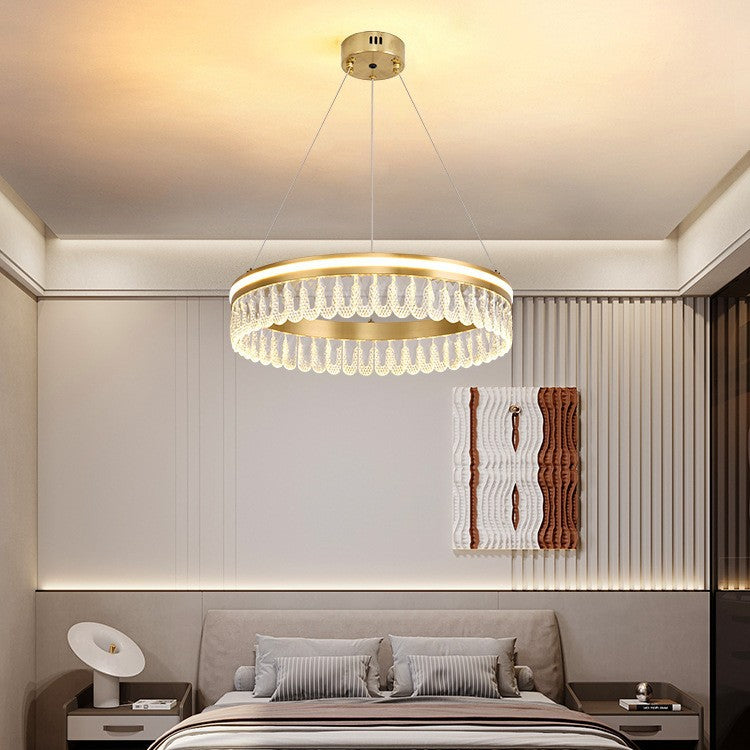 Italian light luxury crystal living room chandelier modern simple round master bedroom lighting creative dining room 2023 new