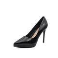 Patent leather high heels for women new arrivalfrenchelegant pointed toe waterproof platform non-tiring feet stiletto work clothingflats nude flats