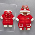 Baby winter new arrival: chinese new year fleece-lined, extra thick, chinese style new year outfit, newborn first birthday warm and festive crawling suit