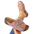 plus size patterned wedge sandals women's shoes summernew arrivalexport one-piece strap fish mouth slippers in stock wholesale