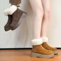 Retro suede thick soleboots women's 2025winternew arrivalfleece-linedheattech snow boots birkenstock shoes cotton shoes short boots