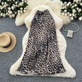 Classyelegant leopard print printingsatin skirt women's summerfrencheasiest for matchsilmslimming look mid-length mermaid dress