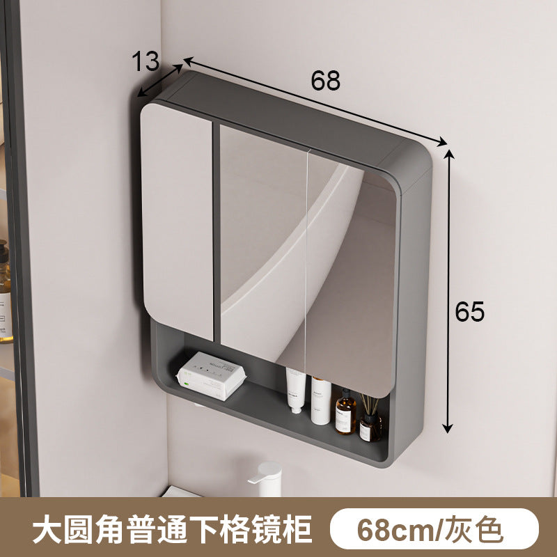 Honeycomb aluminum arc bathroom mirror cabinet lighting locker toilet wall-mounted mirror with vanity mirror smart mirror case