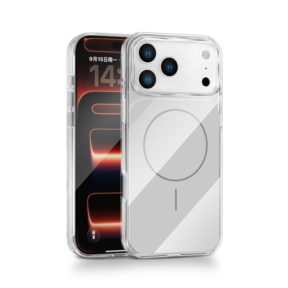 Suitable for iphone 17 pro max magnetic pc official phone case apple 17 high-alumina glass carbon fiber texture phone cover