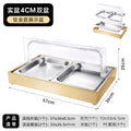 Stainless steel titanium outer frame + bottom basin 6.5cm high + double compartment inner basin solid basin 4cm high + double flip cover (with 3 ice plates)